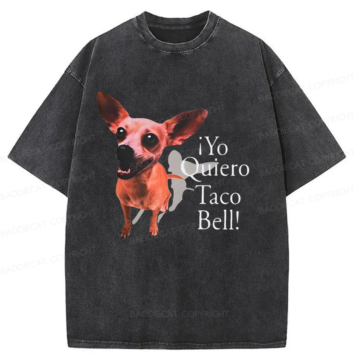 Baddiecat Taco Bell Dog Washed T-shirt