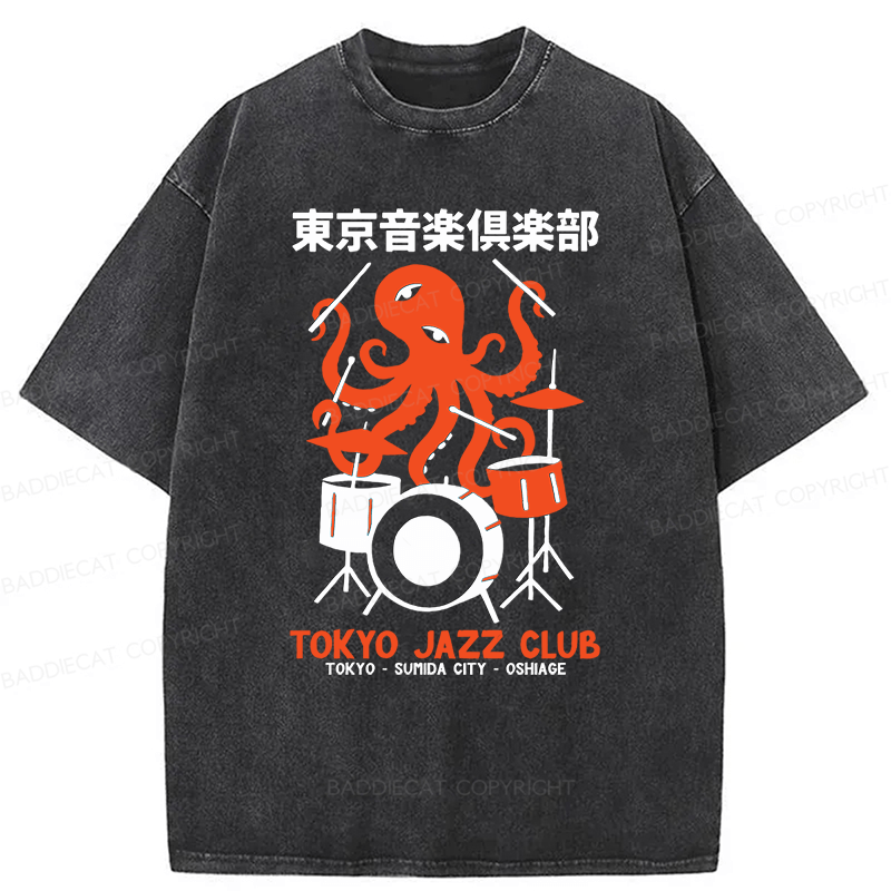 Baddiecat Octopus Tokyo Concert Washed T-shirt