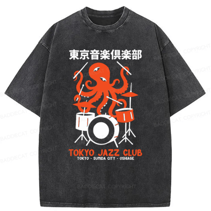 Baddiecat Octopus Tokyo Concert Washed T-shirt