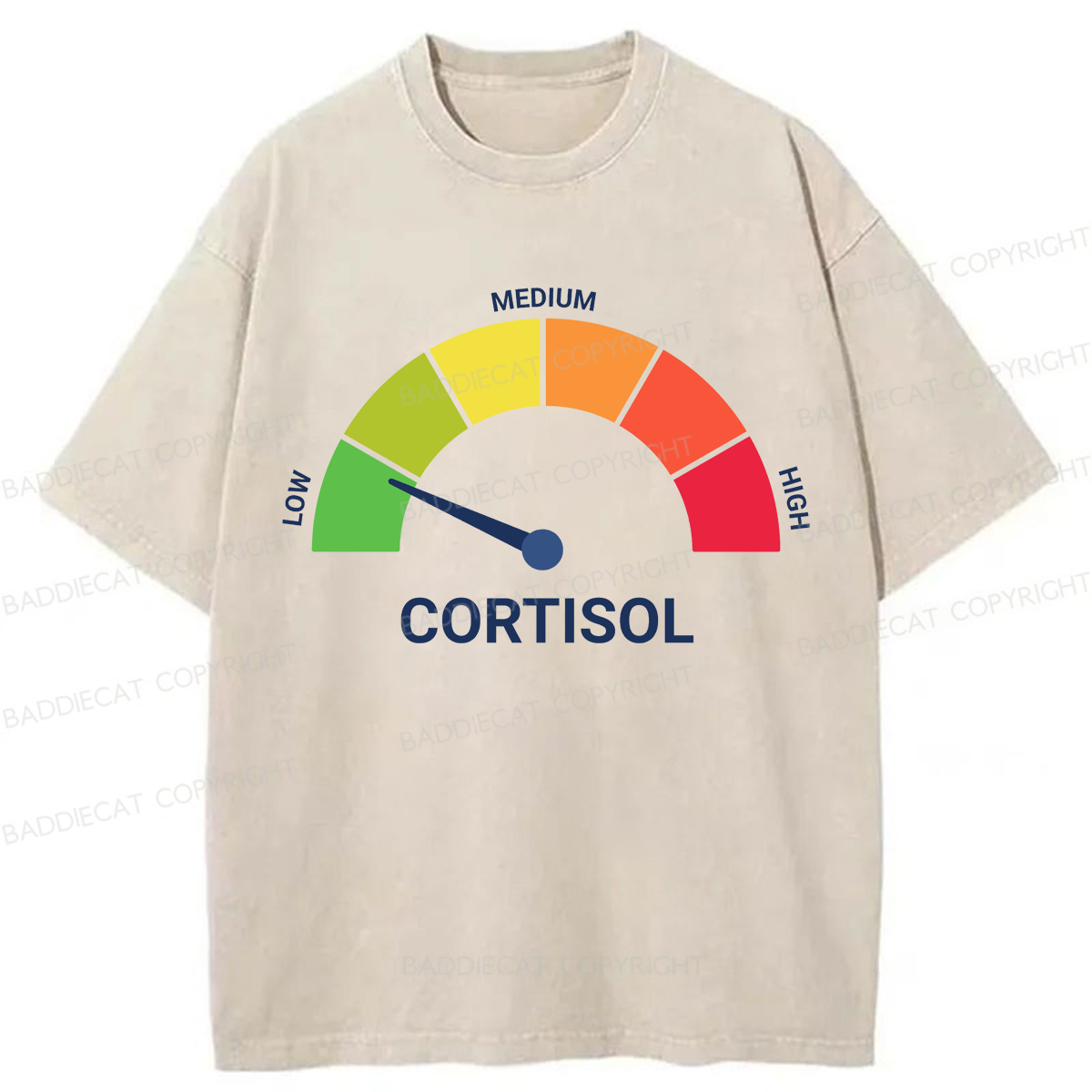 Baddiecat No Cortisol Spikes Here Washed T-shirt