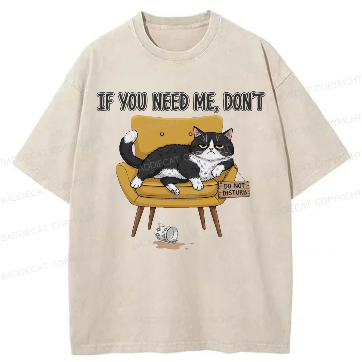 Baddiecat If You Need Me Washed T-shirt