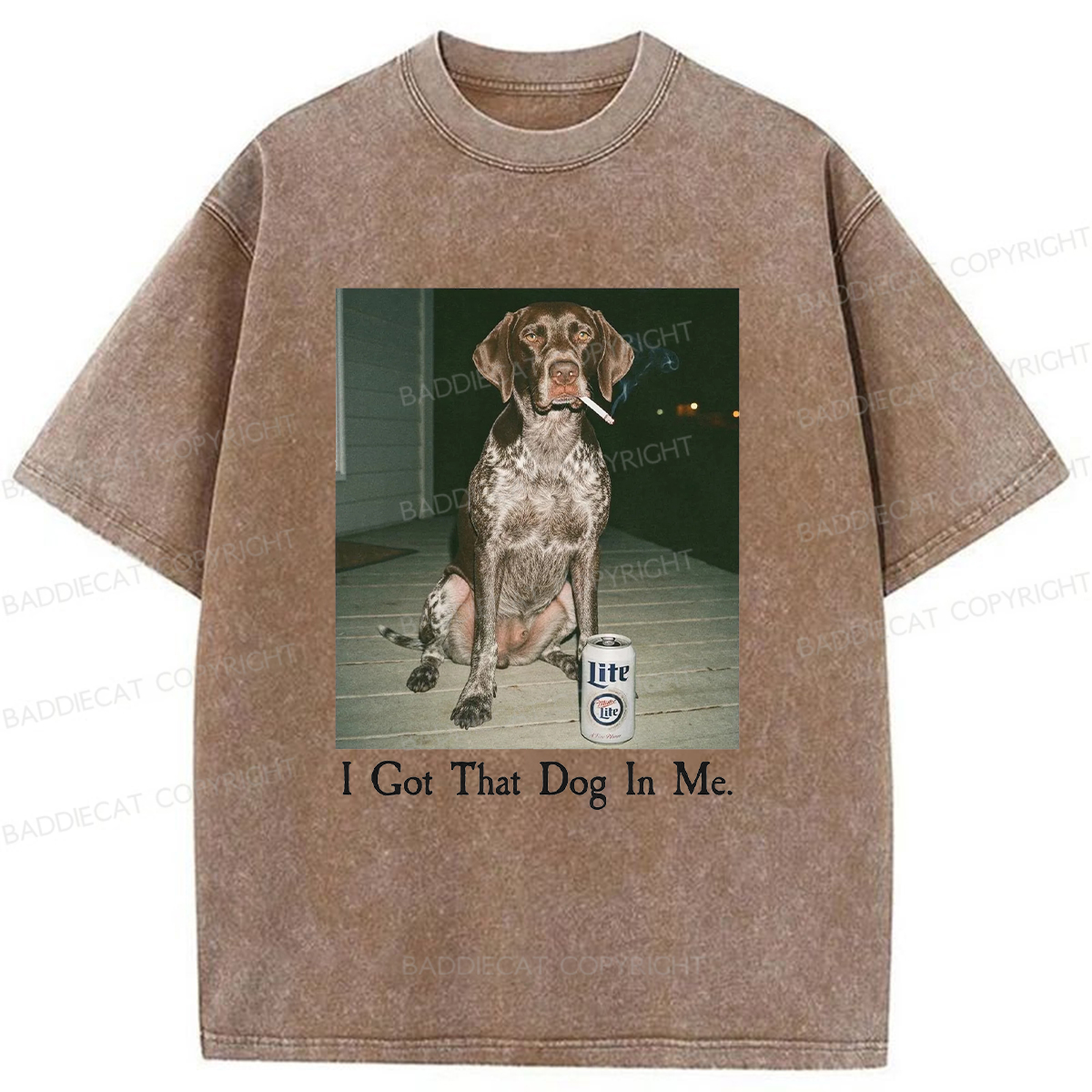 Baddiecat I Got That Dog In Me Washed T-shirt
