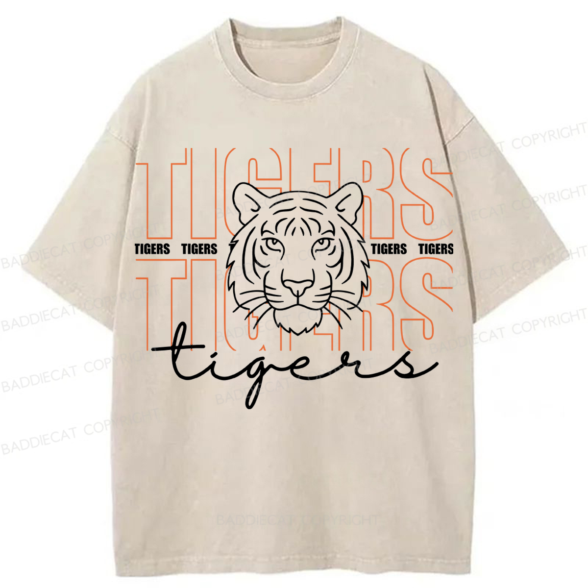 Baddiecat Tiger Washed T-shirt