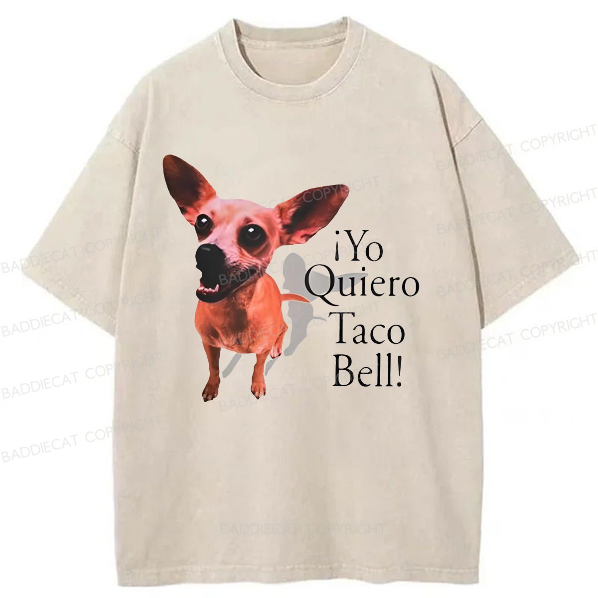 Baddiecat Taco Bell Dog Washed T-shirt