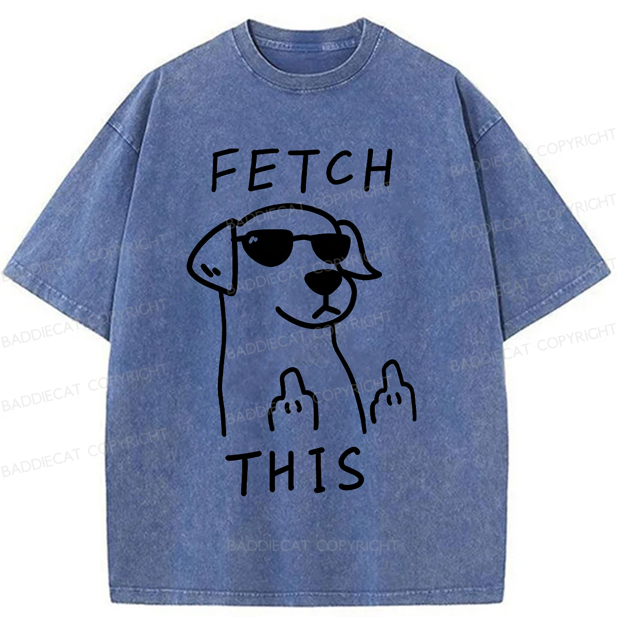 Baddiecat Fetch This Dog Washed T-shirt