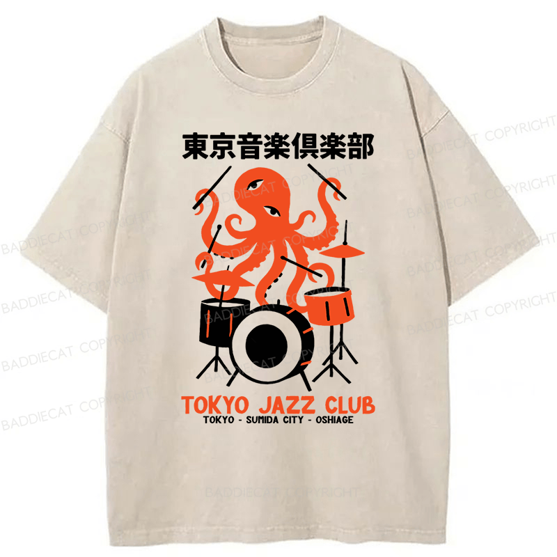 Baddiecat Octopus Tokyo Concert Washed T-shirt