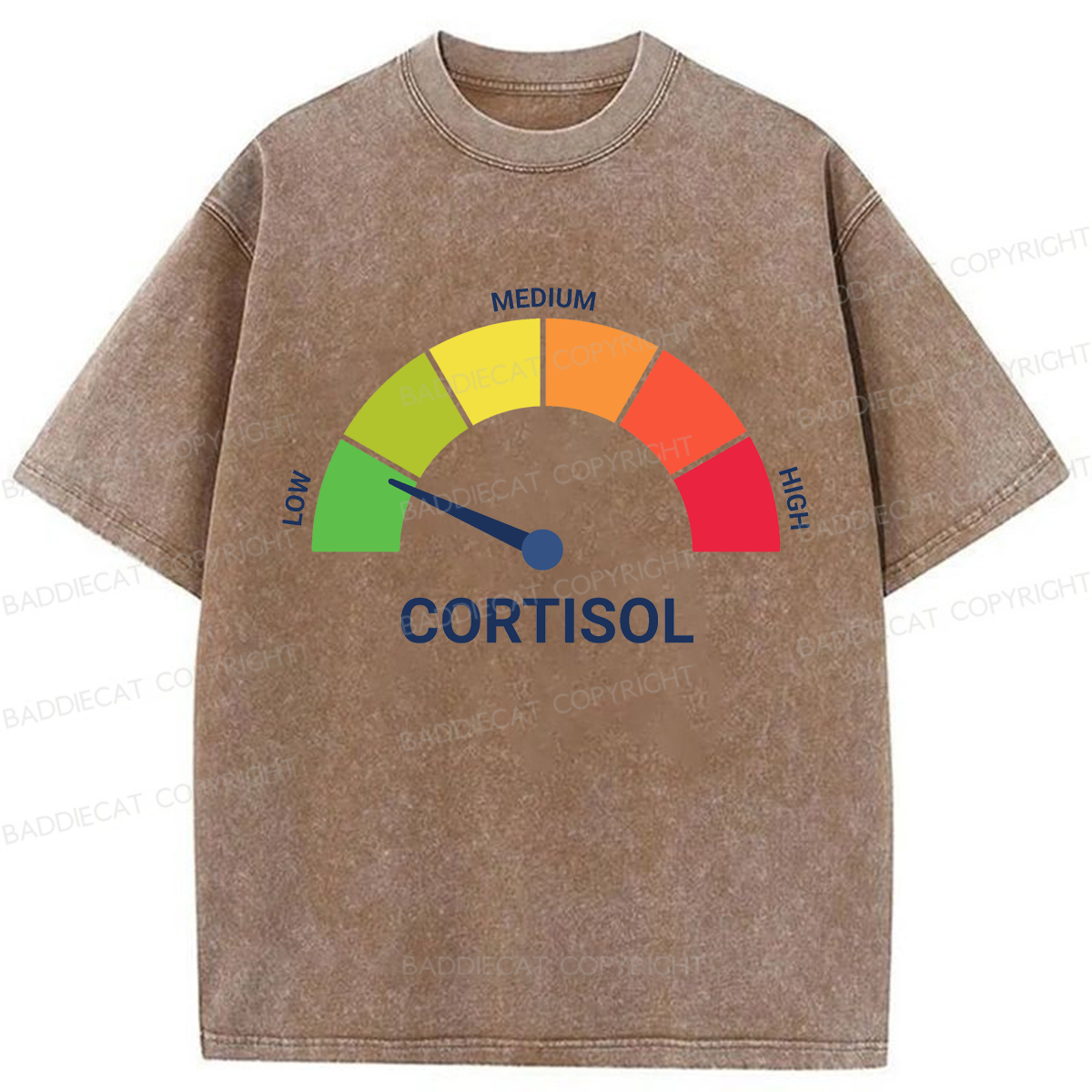 Baddiecat No Cortisol Spikes Here Washed T-shirt