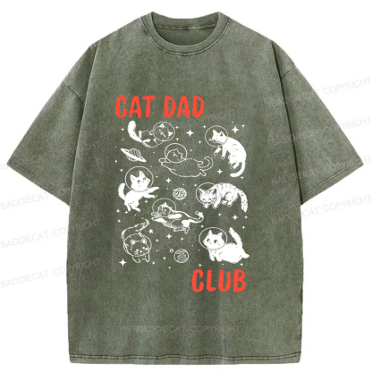 Baddiecat Cat Dad Club Washed T-shirt