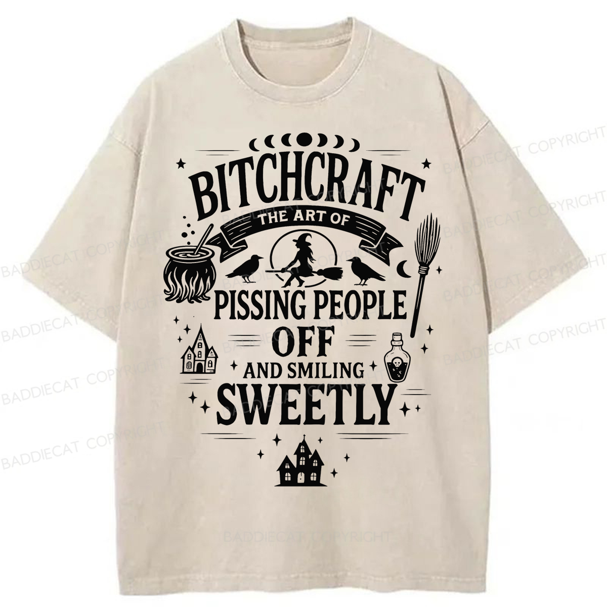 Baddiecat Bitchcraft Pissing People Off Washed T-shirt