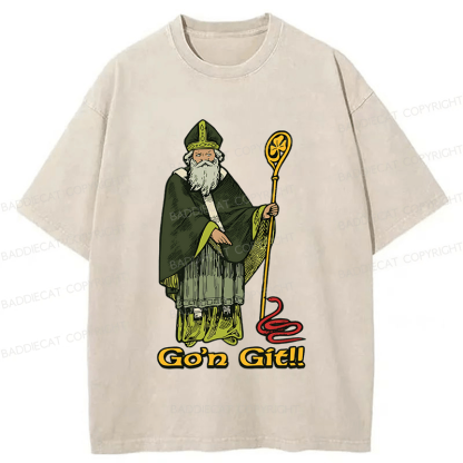 Baddiecat Funny St Patricks Day Washed T-shirt