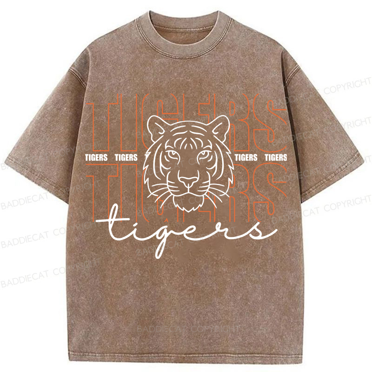 Baddiecat Tiger Washed T-shirt