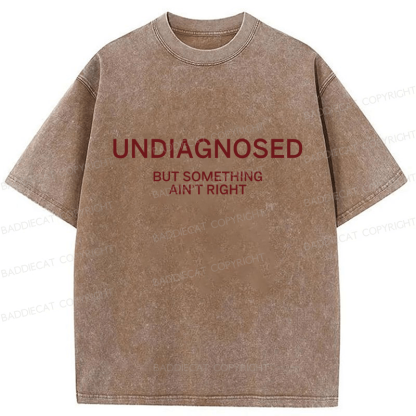 Baddiecat Undiagnosed But Something Ain't Right Washed T-shirt