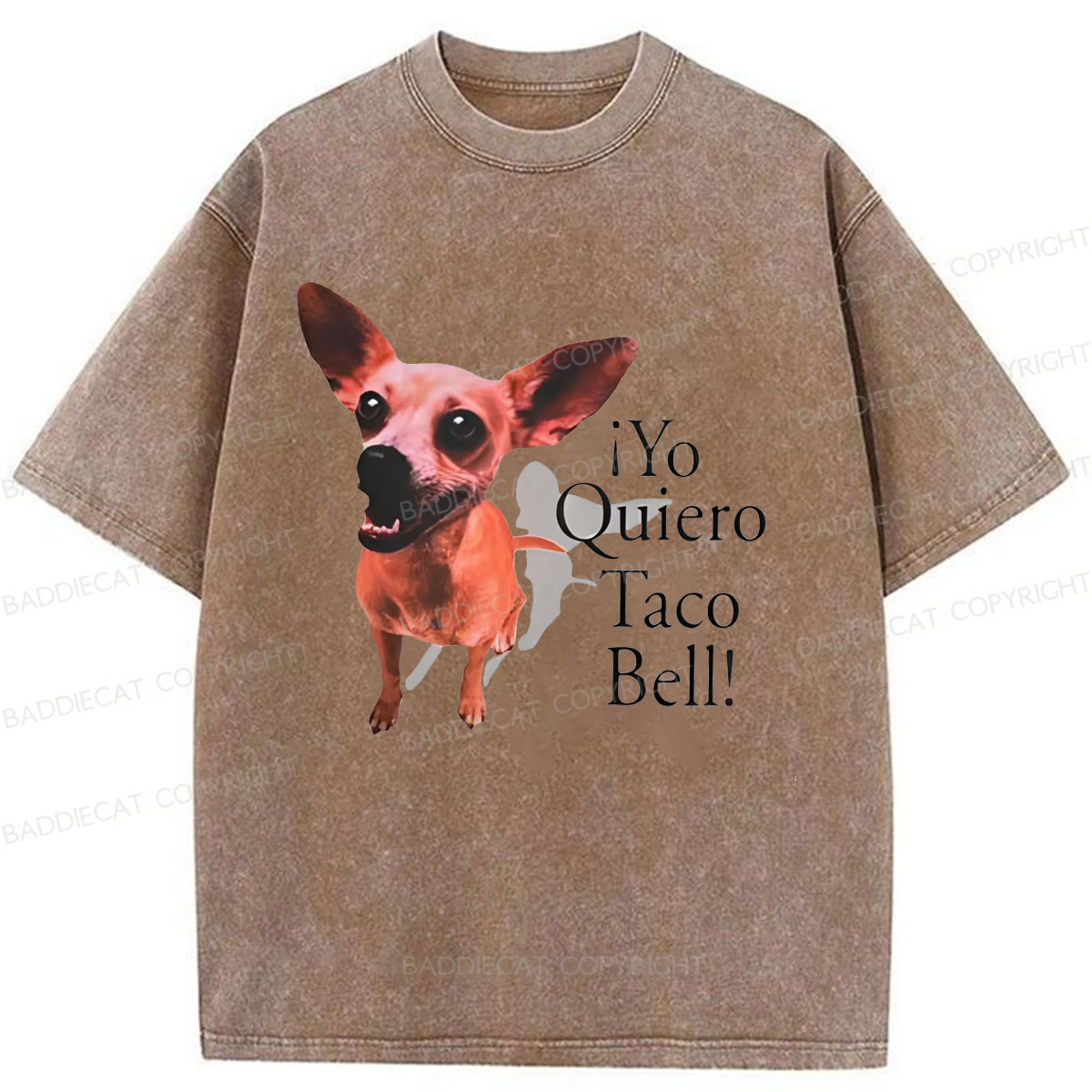 Baddiecat Taco Bell Dog Washed T-shirt