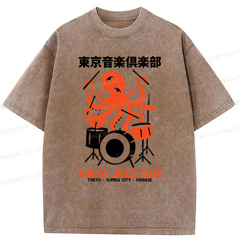 Baddiecat Octopus Tokyo Concert Washed T-shirt
