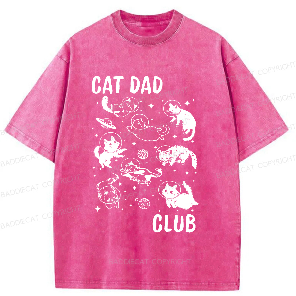 Baddiecat Cat Dad Club Washed T-shirt