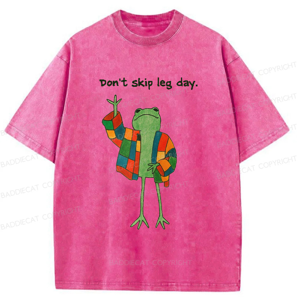 Baddiecat Model Frog Washed T-shirt
