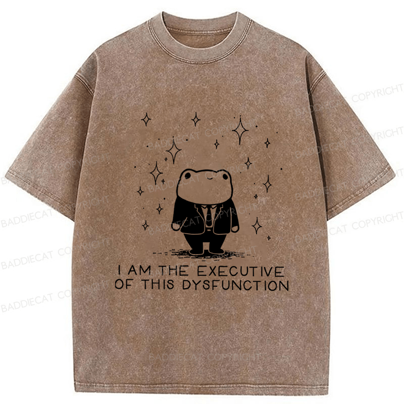 Baddiecat I Am The Executive Of This Dysfunction Washed T-shirt