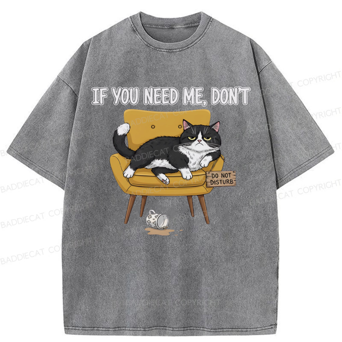 Baddiecat If You Need Me Washed T-shirt