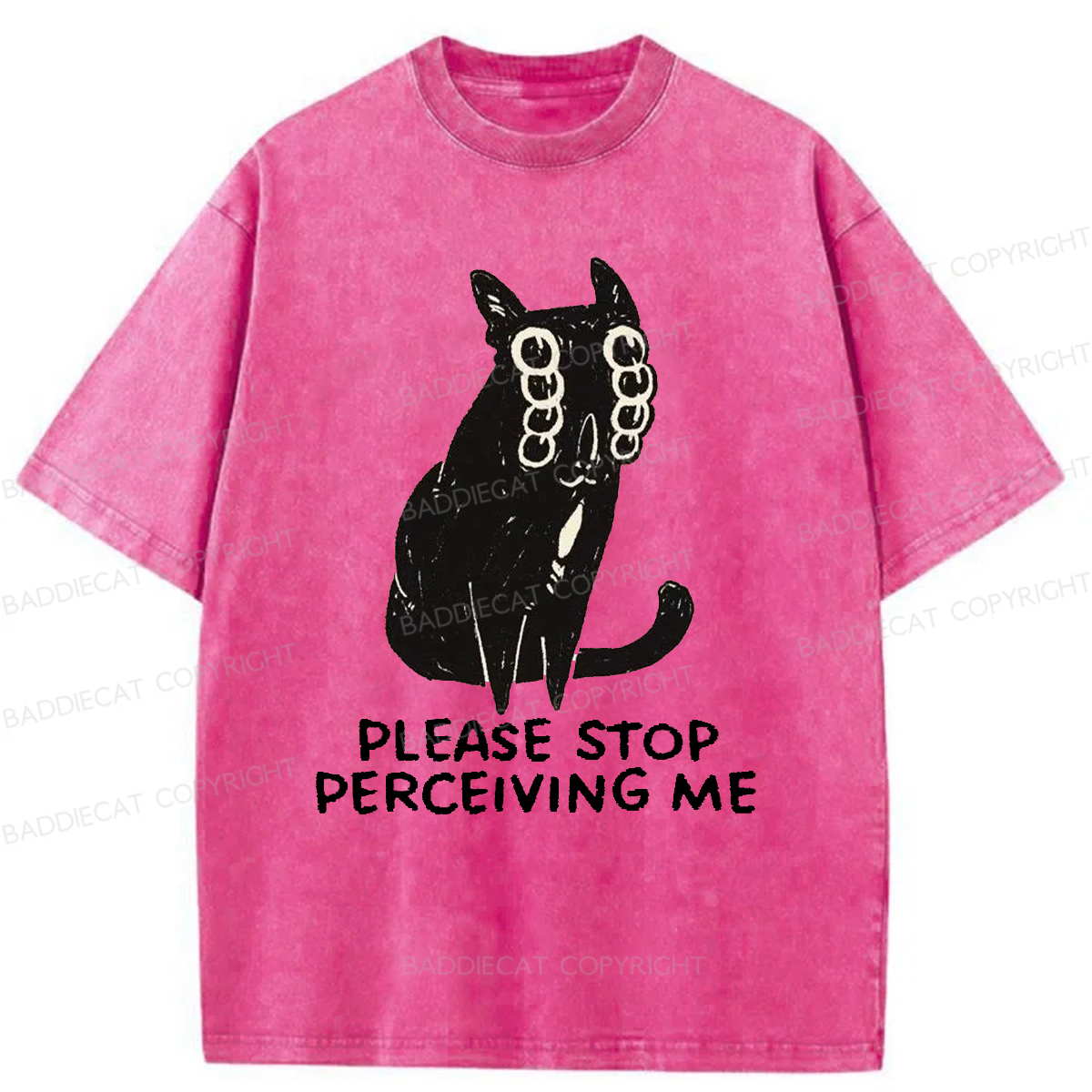 Baddiecat Please Stop Perceiving Me Washed T-shirt