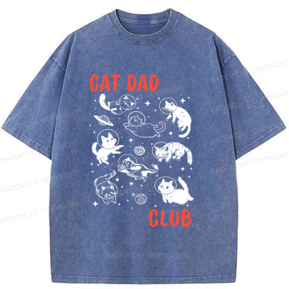 Baddiecat Cat Dad Club Washed T-shirt