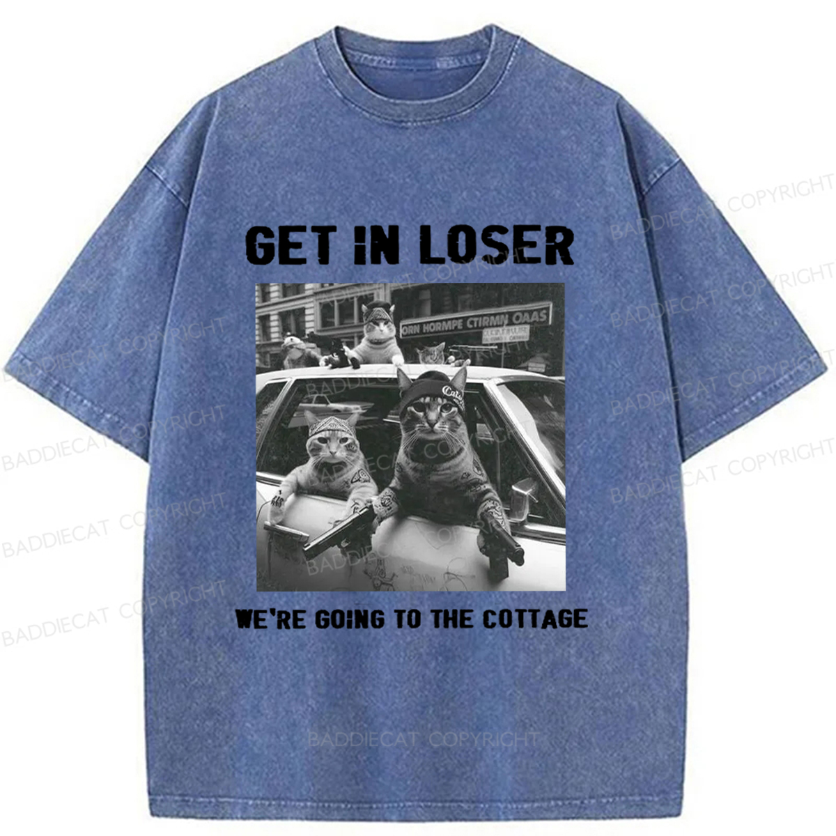 Baddiecat Bandit Cat Washed T-shirt