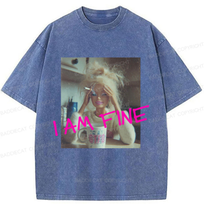 Baddiecat Fine Barbie Washed T-shirt
