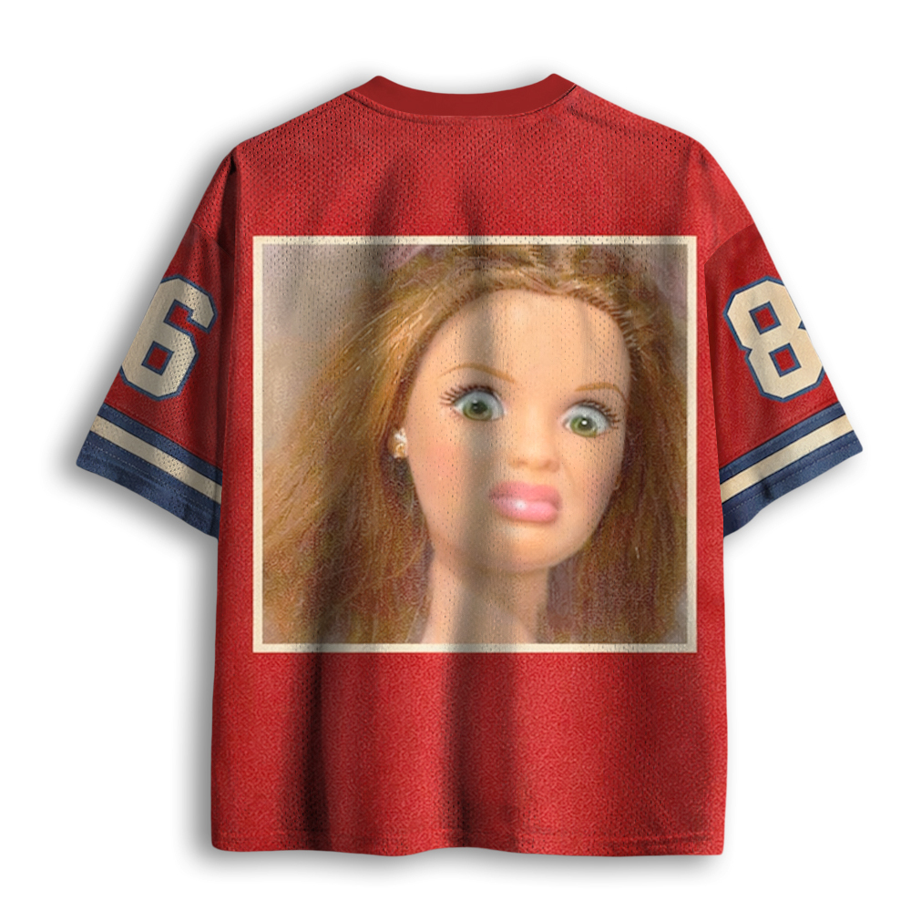 Baddiecat Funny Doll Face Mesh Jersey