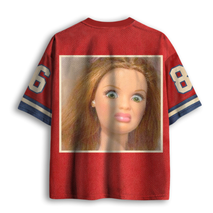 Baddiecat Funny Doll Face Mesh Jersey