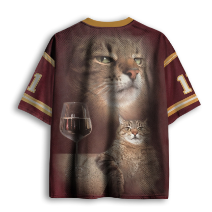 Baddiecat Cat Wine Mesh Jersey