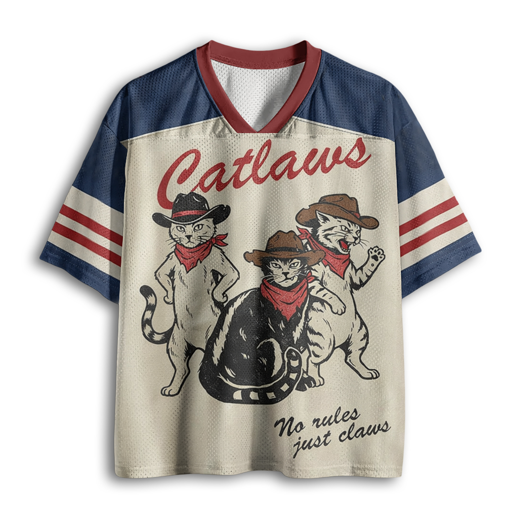Baddiecat Vintage Cowboy Cat Mesh Jersey