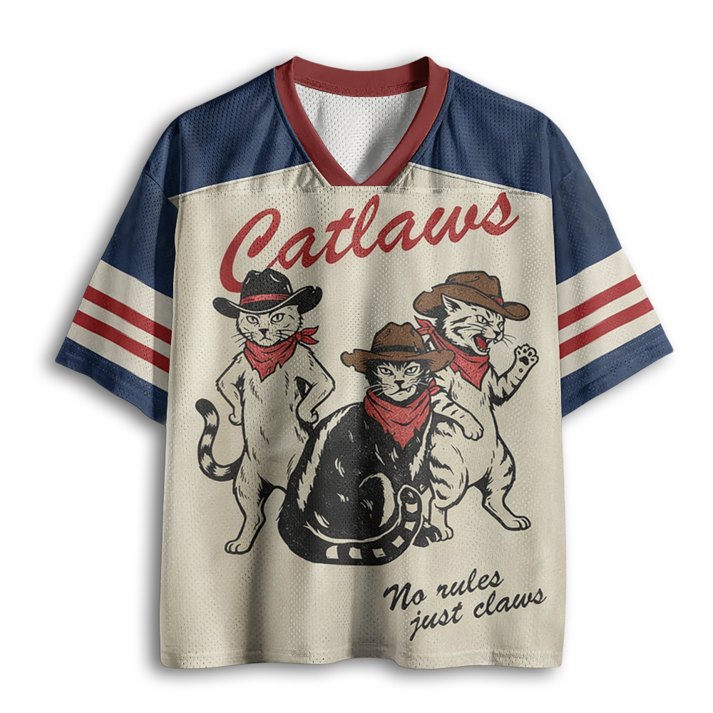 Baddiecat Vintage Cowboy Cat Mesh Jersey