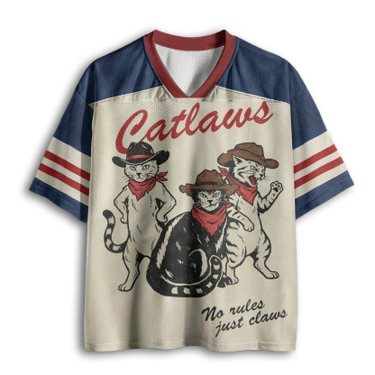 Baddiecat Vintage Cowboy Cat Mesh Jersey