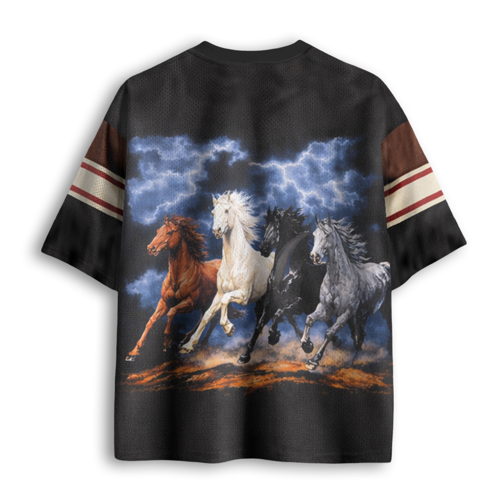 Baddiecat Running Horses Mesh Jersey
