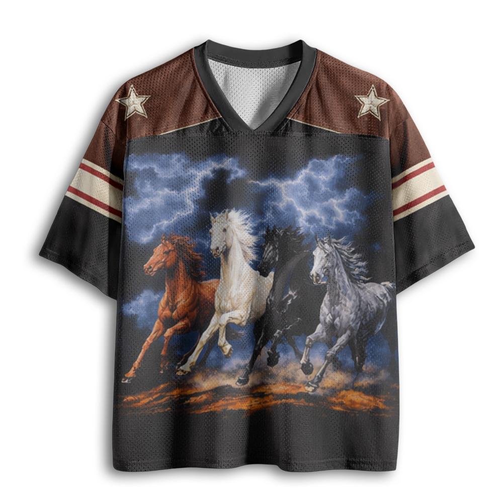 Baddiecat Running Horses Mesh Jersey