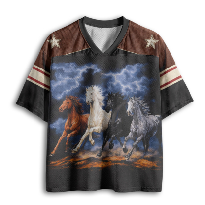 Baddiecat Running Horses Mesh Jersey