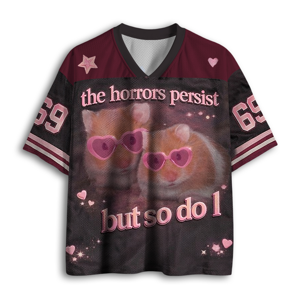 Baddiecat The Horrors Persist But So Do I Mesh Jersey