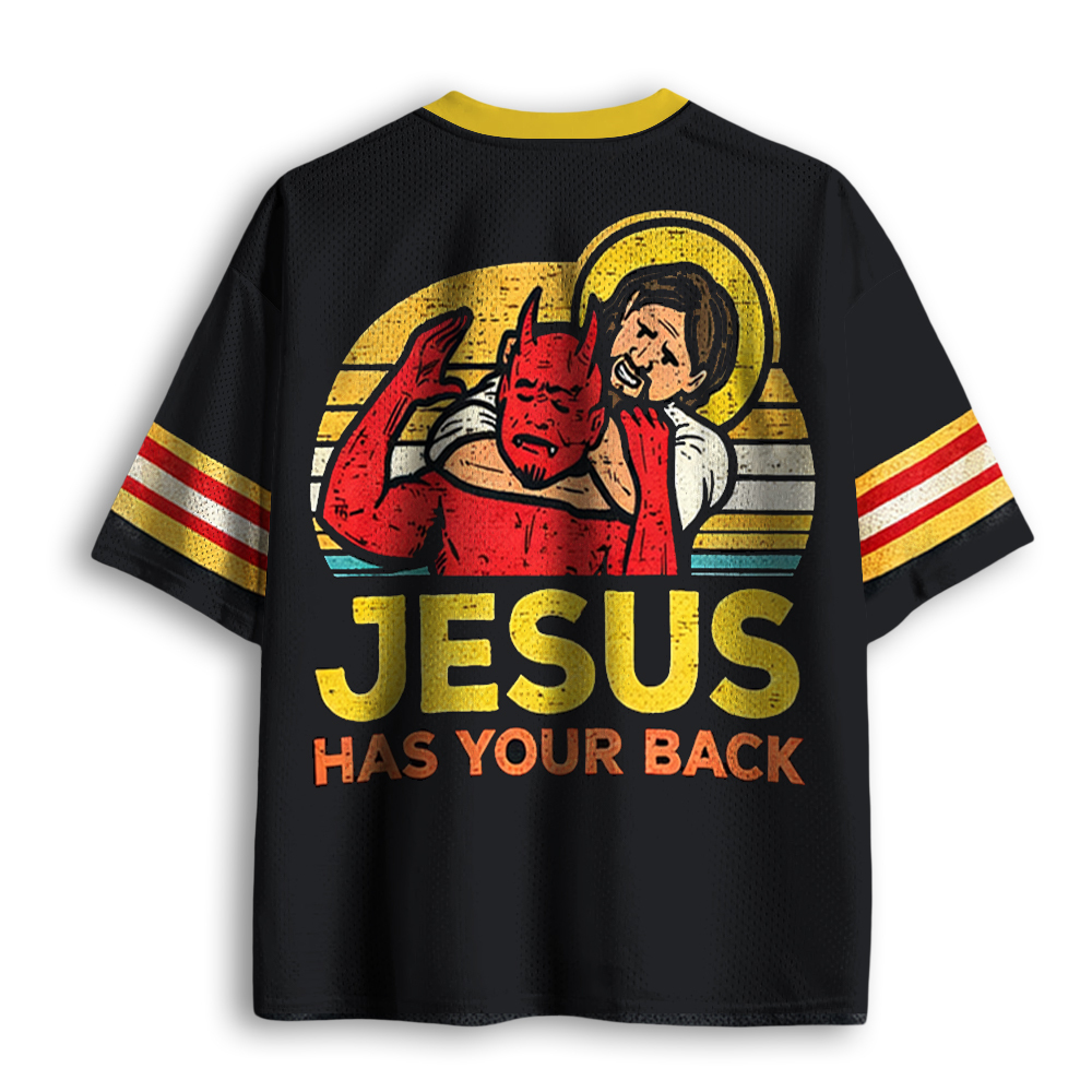 Baddiecat Jesus Has Your Back Mesh Jersey