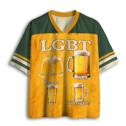 Baddiecat LGBT Lets Get Beers Tonight Mesh Jersey