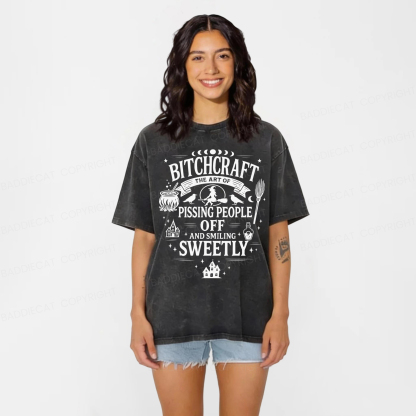 Baddiecat Bitchcraft Pissing People Off Washed T-shirt