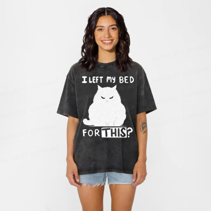Baddiecat I Left My Bed For This Washed T-shirt