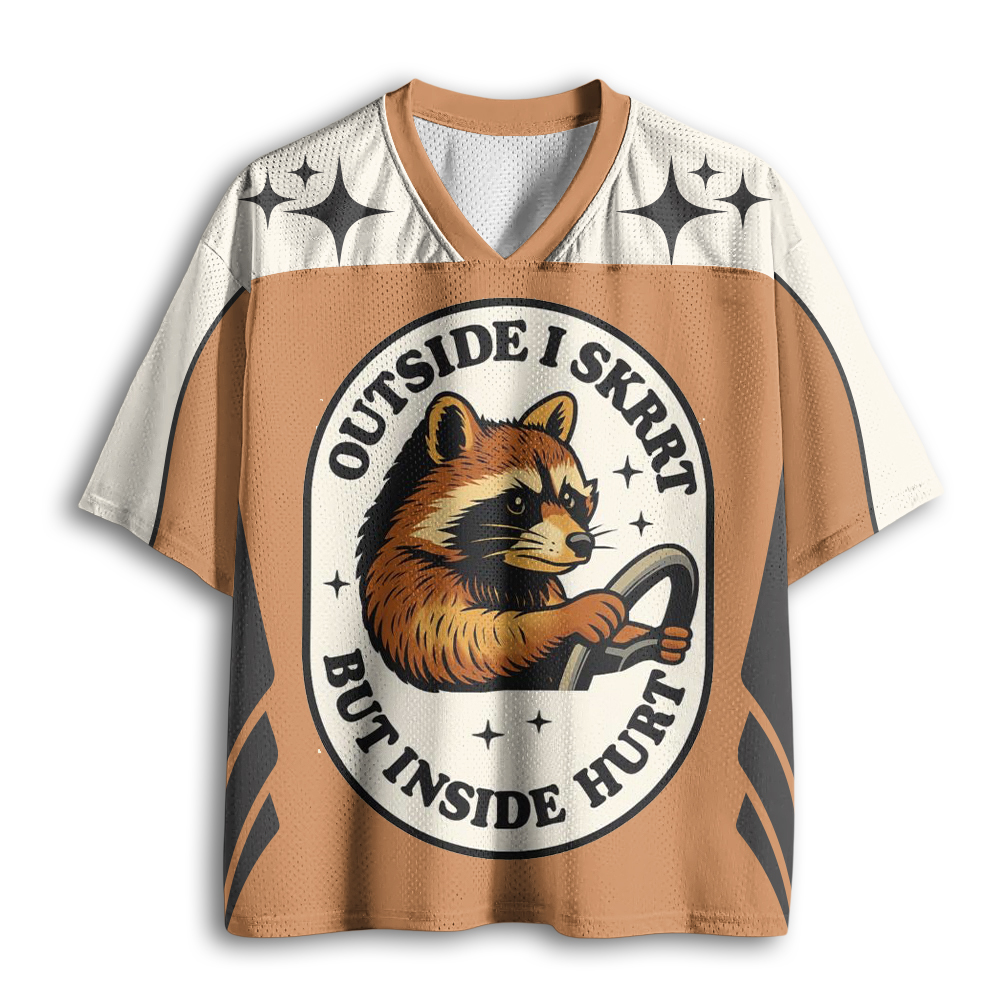 Baddiecat Outside I Skrrt But Inside I Hurt Mesh Jersey