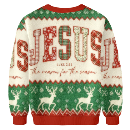 Baddiecat Christmas Bible Verse Christmas Ugly Sweatshirt