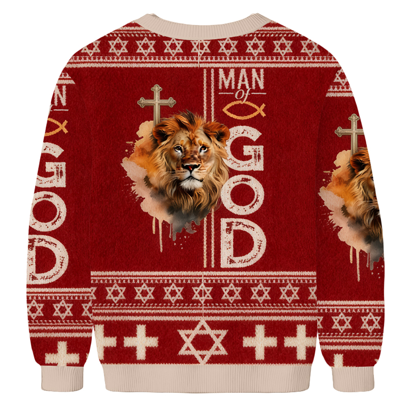 Baddiecat Man Of God Christmas Ugly Sweatshirt