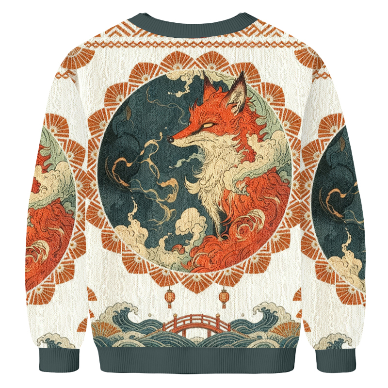 Baddiecat Ukiyo-e Fox Ugly Sweatshirt