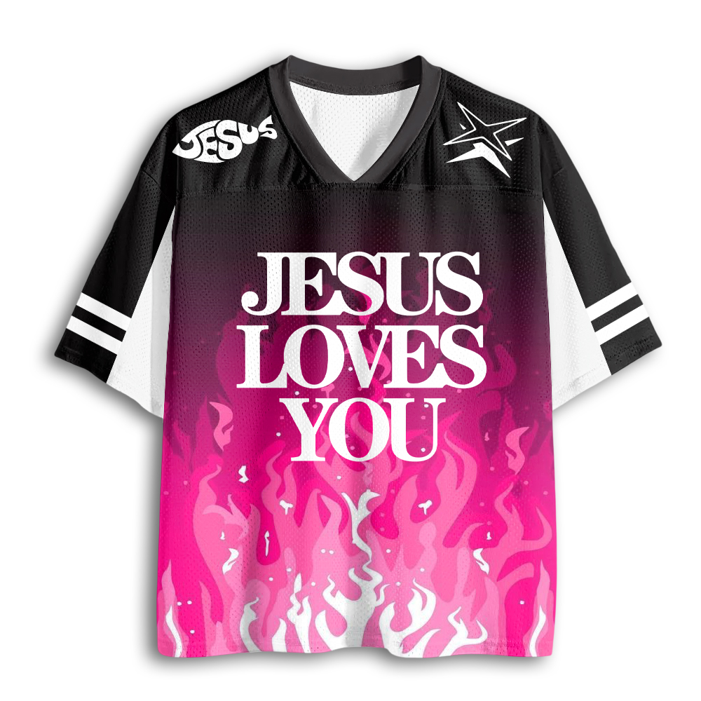 Baddiecat Christian Faith Overcomes Fear Mesh Jersey