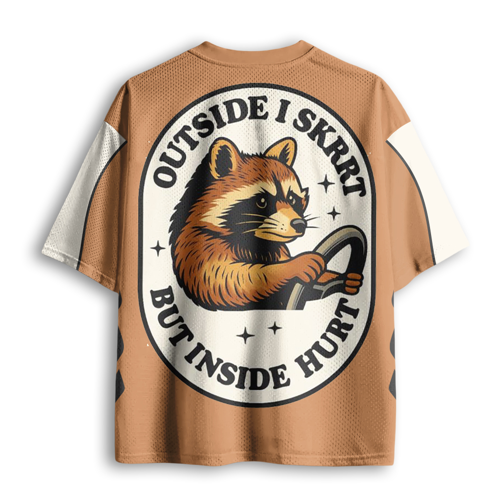 Baddiecat Outside I Skrrt But Inside I Hurt Mesh Jersey