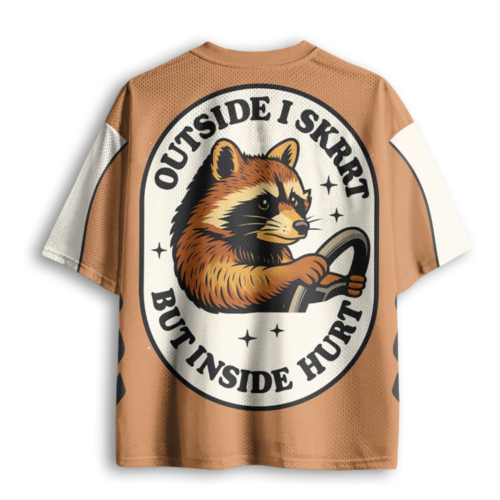 Baddiecat Outside I Skrrt But Inside I Hurt Mesh Jersey