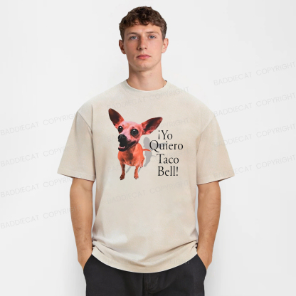 Baddiecat Taco Bell Dog Washed T-shirt
