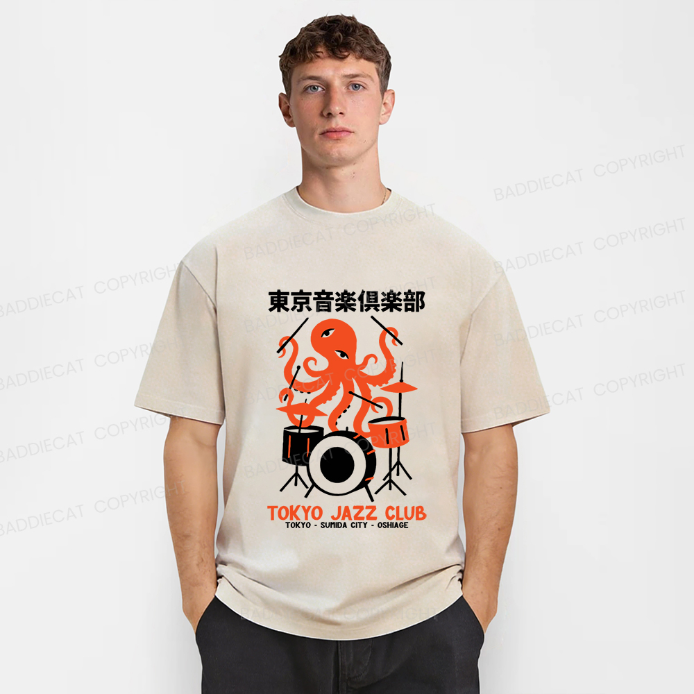 Baddiecat Octopus Tokyo Concert Washed T-shirt