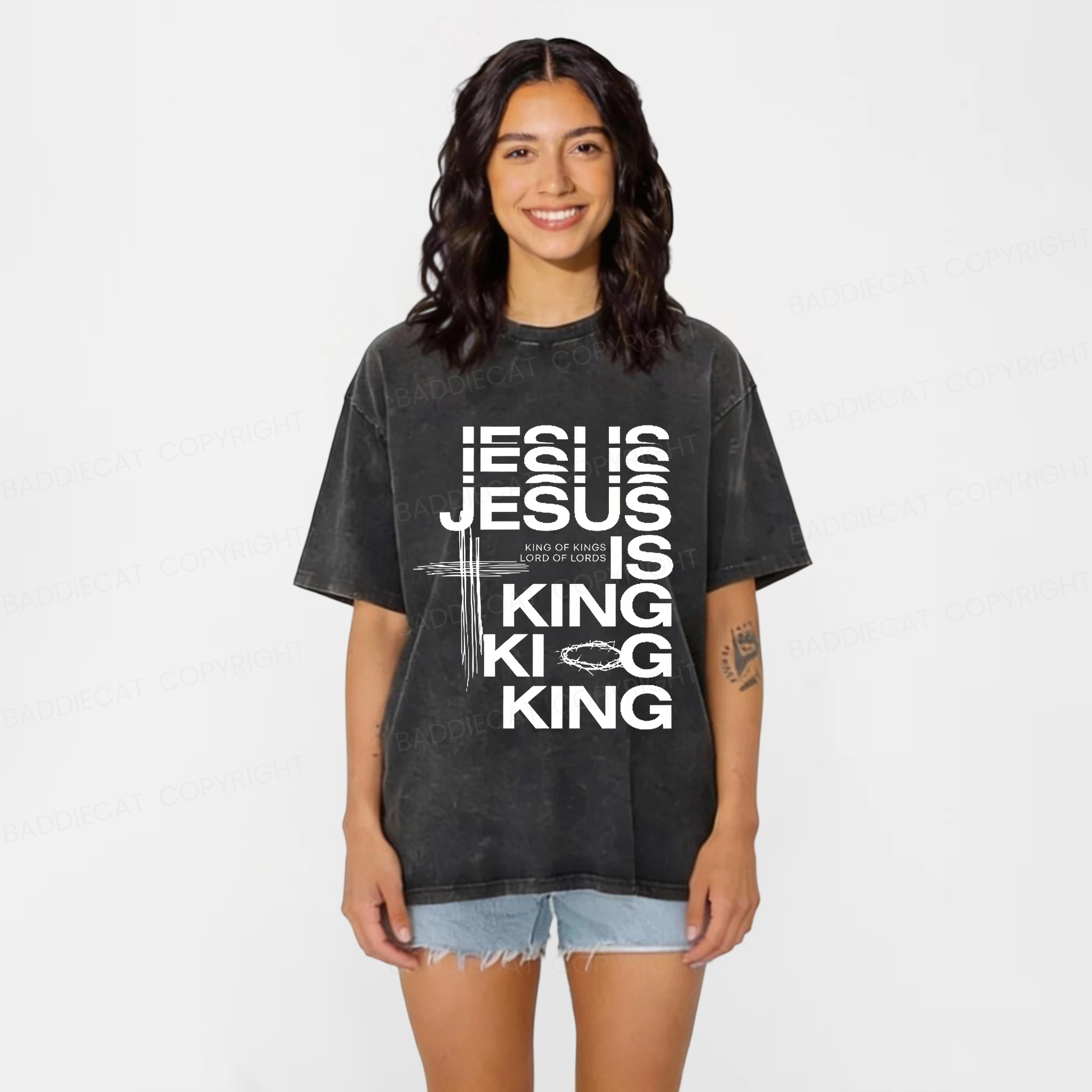 Baddiecat Jesus Washed T-shirt